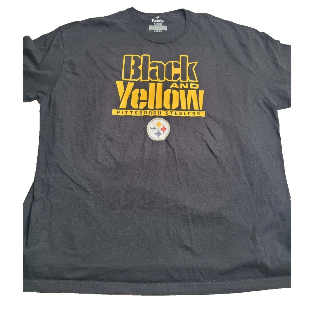 Fanatics Pittsburgh Steelers‎ Black and Yellow T-Shirt Men's 3XL